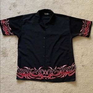 Tribal Hot Rod Retro Aloha Track Y2K Shirt M/46